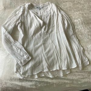 DVF white linen blouse